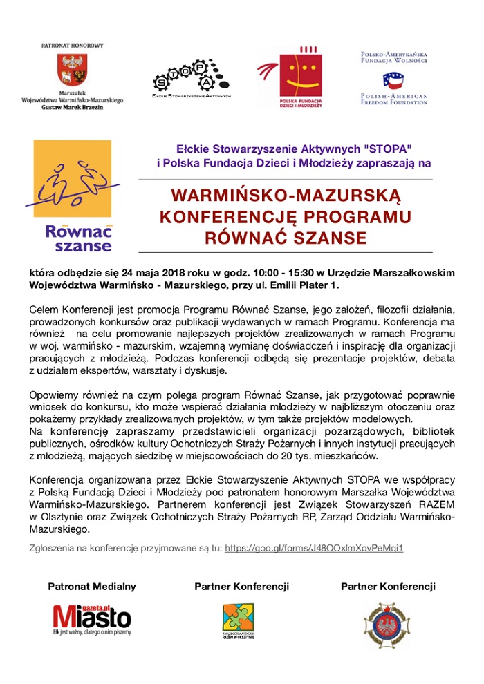 Warmińsko-Mazurska Konferencja Programu RÓWNAĆ SZANSE